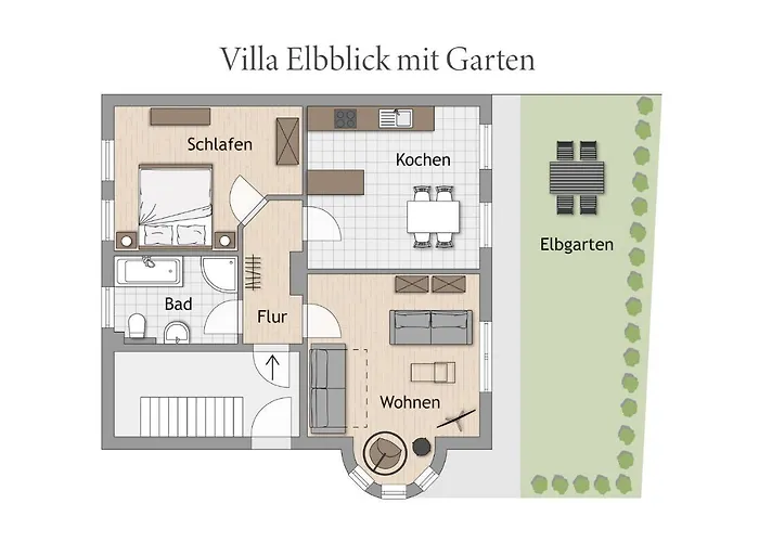 Elbblick Mit Garten Lägenhet *